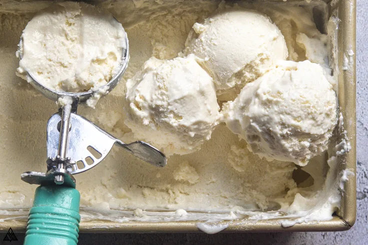 Closer look of low carb vanilla ice cream