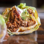 Closer look of sliced low carb burritos