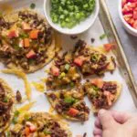 top view of low carb mexican pizza