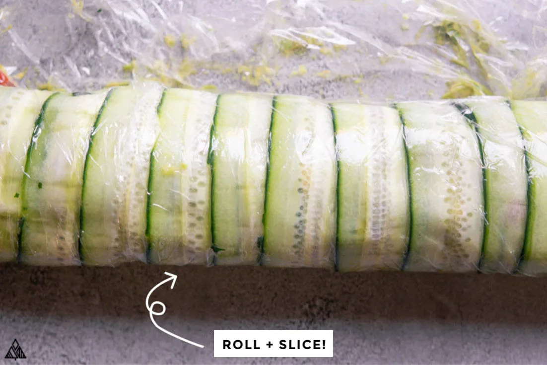 a roll of cucumber wrap