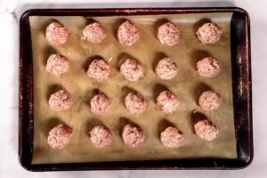top view of best keto meatballs