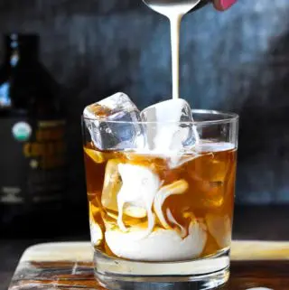 A glass of keto white russian