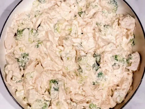 closer view of keto creamy chicken casserole