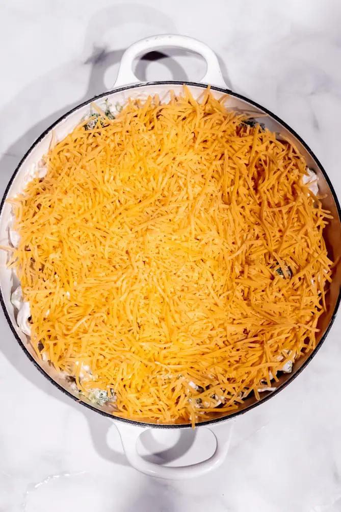 top view of keto creamy chicken casserole ingredients