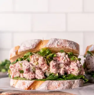 southern ham salad in a sandwich bread