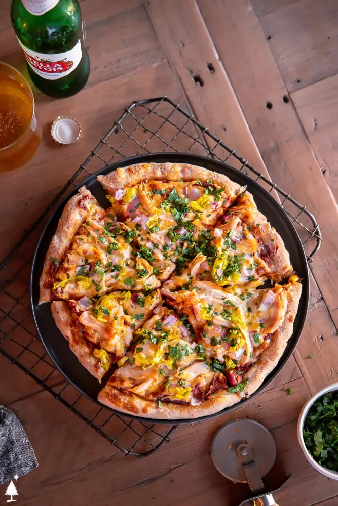 almond flour pizza crust on a cooling rack