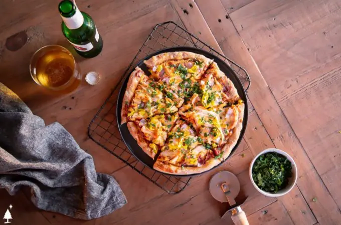 almond flour pizza crust on a cooling rack