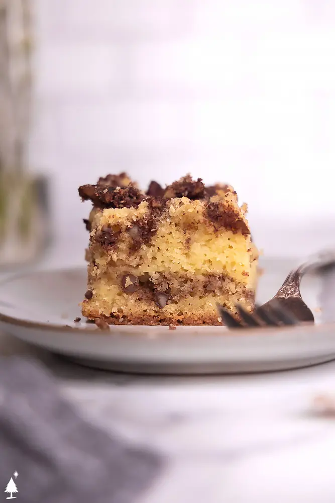 Keto coffee flavoured cake on a plate