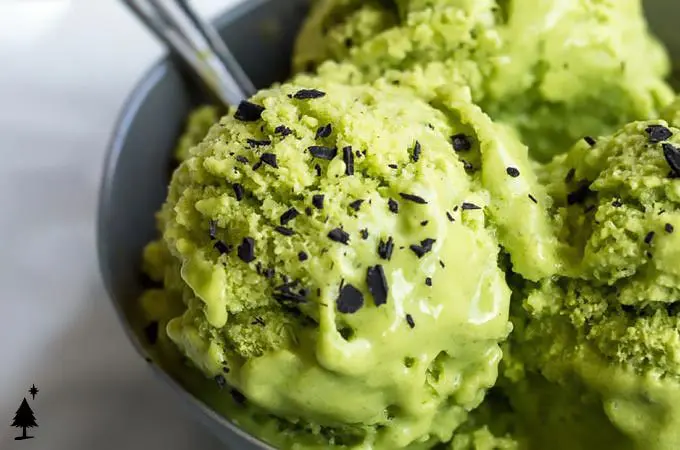 avocado ice cream recipe in a bowl