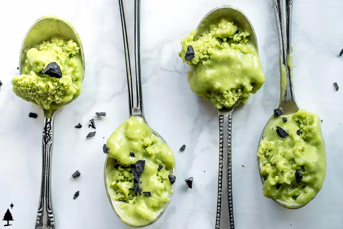 avocado ice cream recipe in spoons