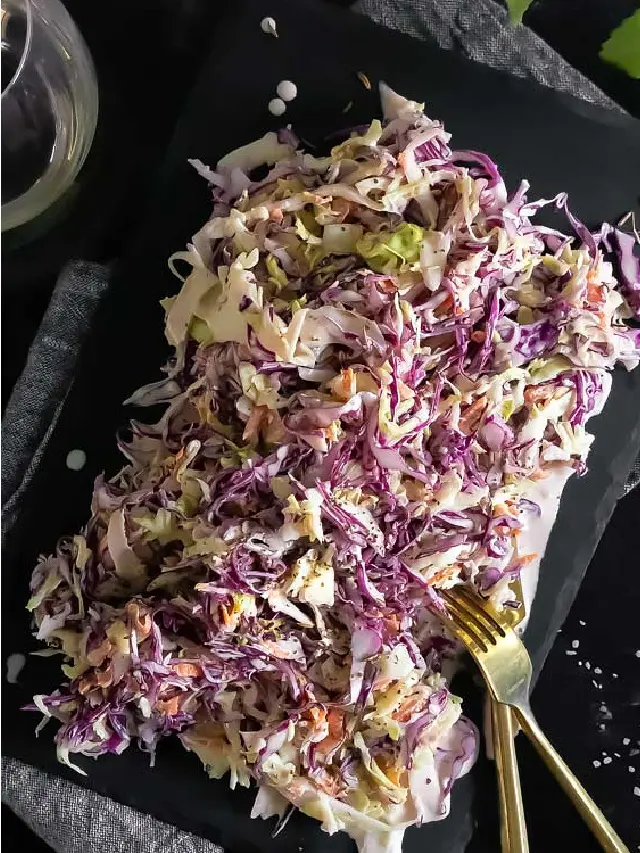 top view of healthy coleslaw