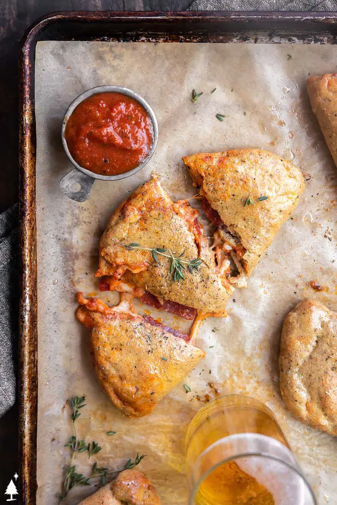 top view of calzone recipe
