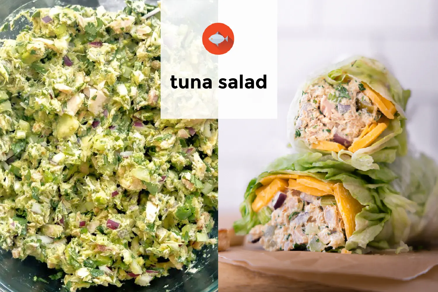 Collage of various tuna salad recipe