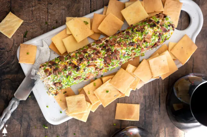 closer view of cheddar cheese log