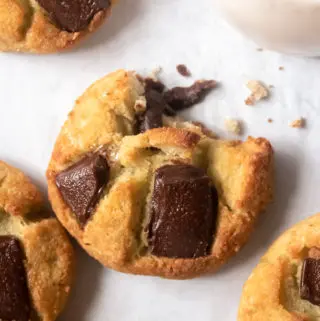 top view of chocolate chip cookies with coconut flour