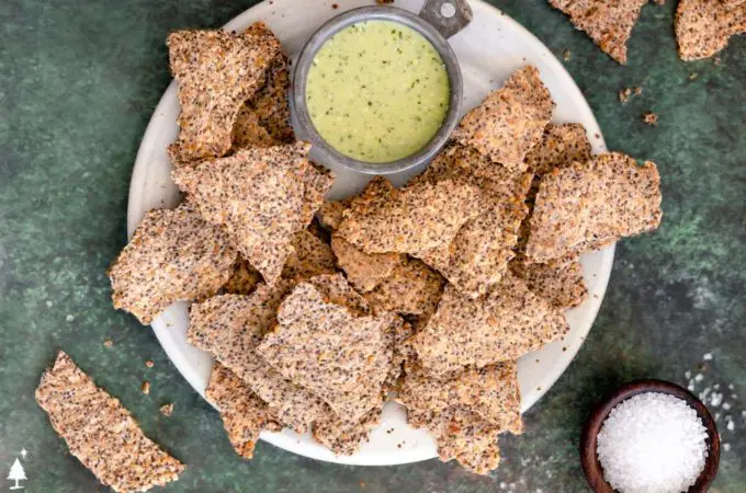 top view flax seed crackers recipe oven