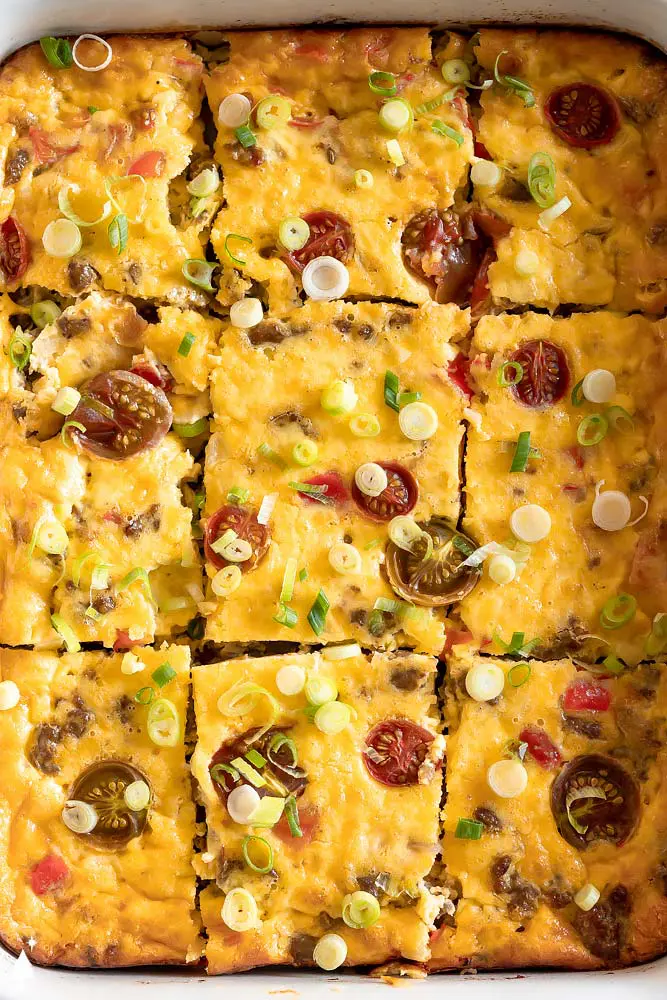 top view of healthy breakfast casserole