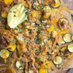 top view of keto zucchini nachos