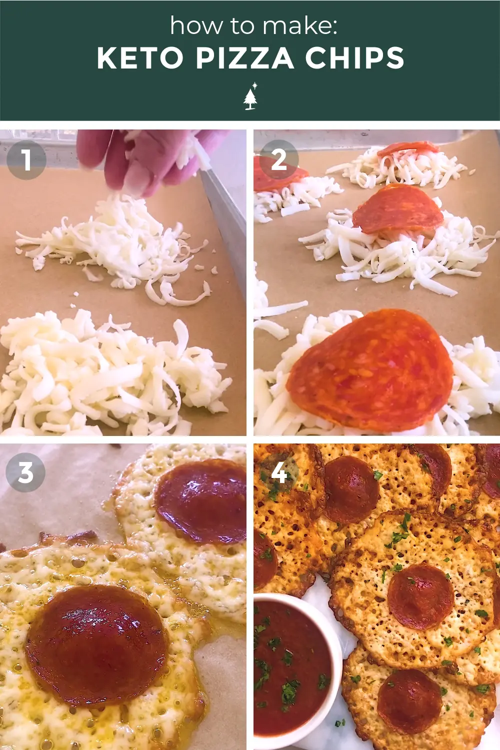 top view of keto pizza chips recipe