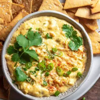 top view of easy keto queso