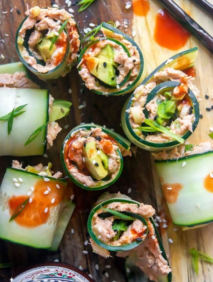 Spicy Tuna Salad Roll Ups