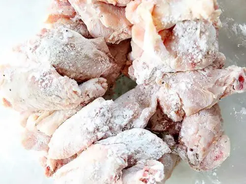 top view of garlic parmesan wings recipe