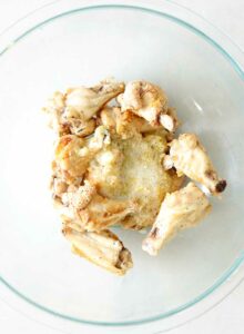 top view of garlic parmesan wings recipe