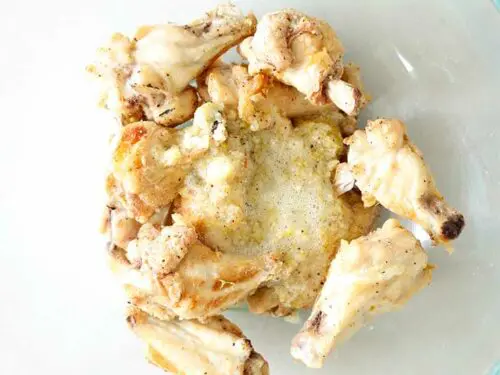 top view of garlic parmesan wings recipe