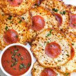 top view of keto pizza chips recipe