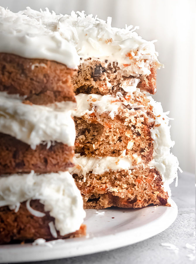 Keto Carrot Cake, with luscious cream cheese frosting!