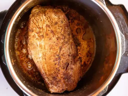 top view of pork shoulder roast instant pot
