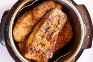 closer view of pork shoulder roast instant pot