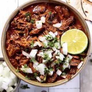 top view of birria taco instant pot