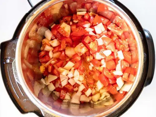 top view of birria taco instant pot