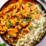 top view easy keto butter chicken