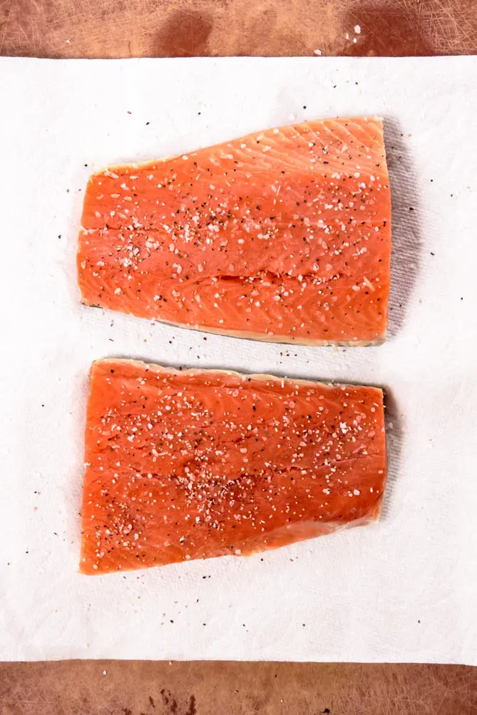 top view of  dijon salmon baked 