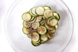 top view of roasted zucchini slices
