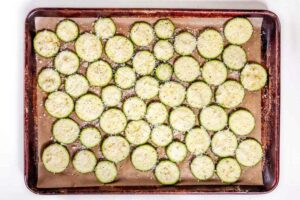 top view of roasted zucchini slices