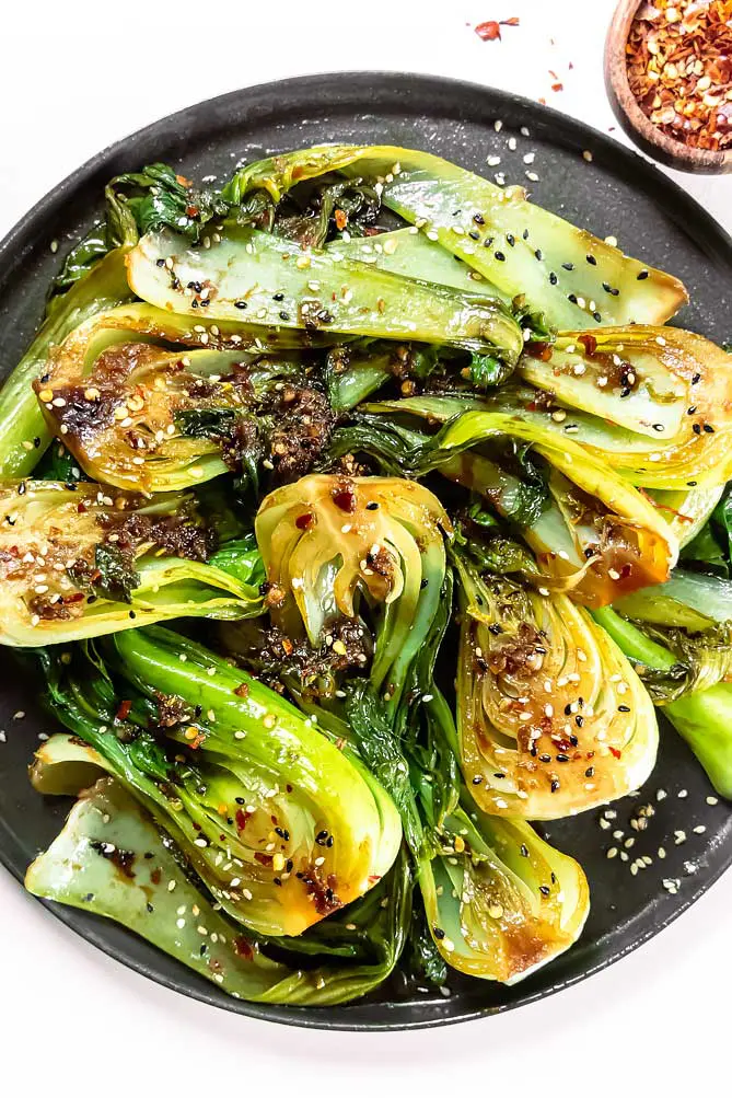 top view of easy bok choy recipe