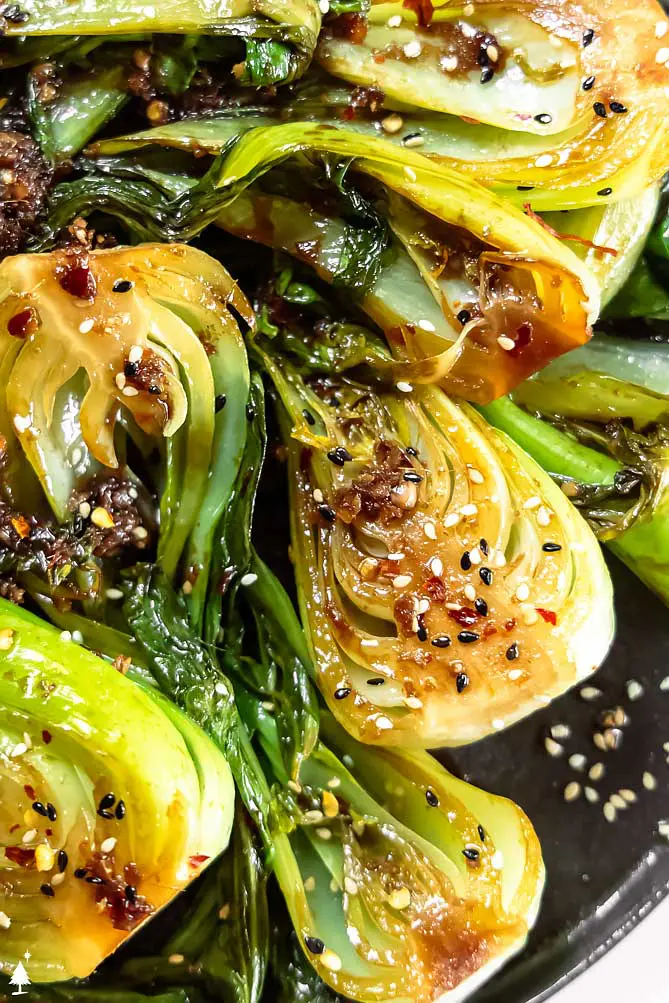 closer view of easy bok choy recipe