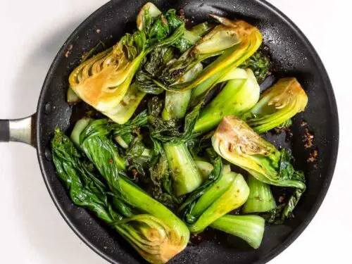 top view of easy bok choy recipe