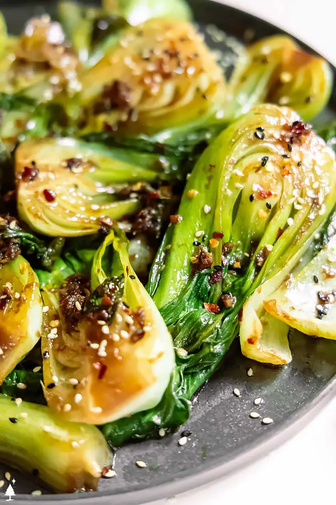 top view of easy bok choy recipe