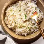 top view of shirataki noodles recipe