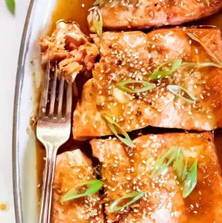 top view of asian salmon recipe