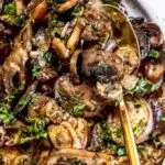 top view of best sauteed mushrooms