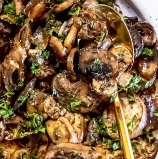 top view of best sauteed mushrooms