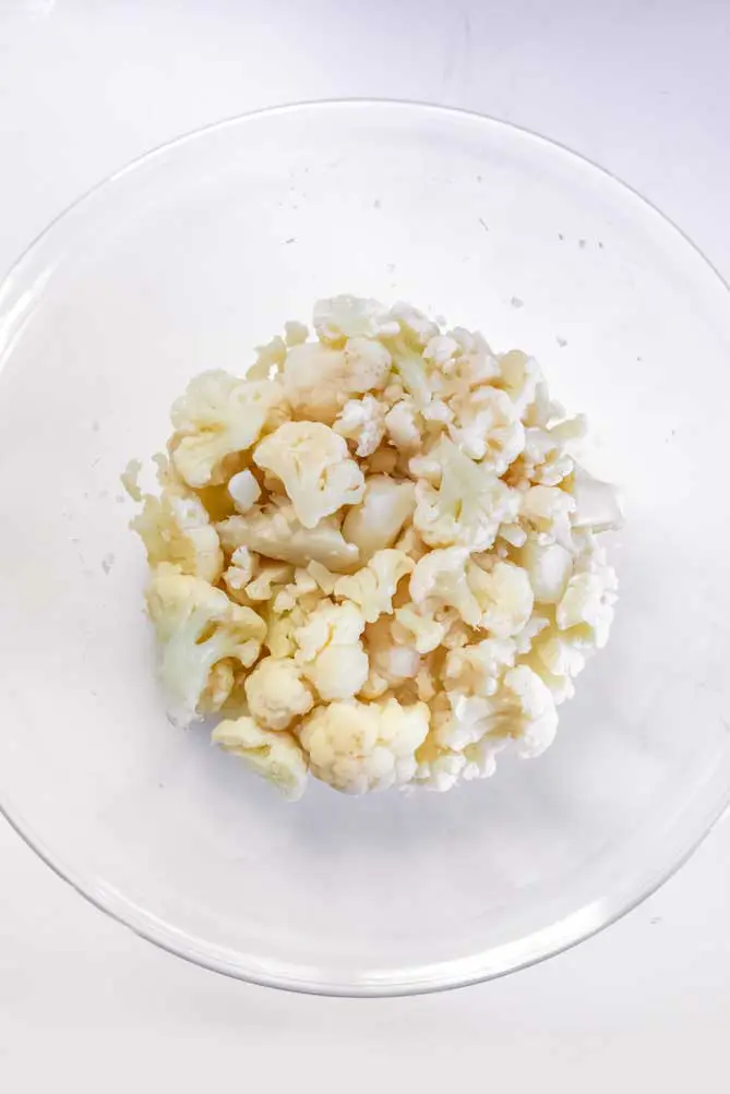 top view of cauliflower lasagna keto