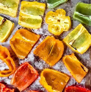 top view of roasted peppers