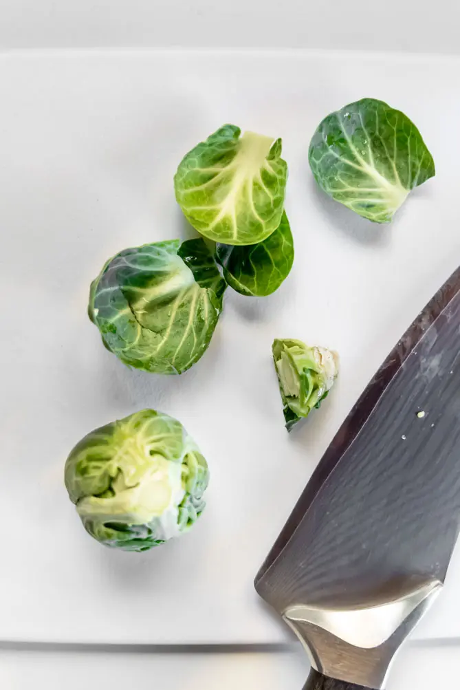 top view of best roasted brussel sprouts recipe