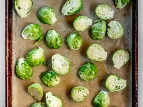closer view of best roasted brussel sprouts recipe